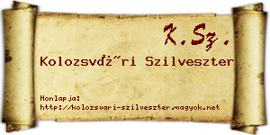 Kolozsvári Szilveszter névjegykártya