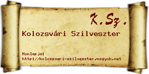 Kolozsvári Szilveszter névjegykártya