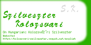 szilveszter kolozsvari business card